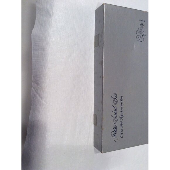 Gerity Petite Georgian Serving Salad Set Silver Plate Reproduction of 1740 - Picture 6 of 11